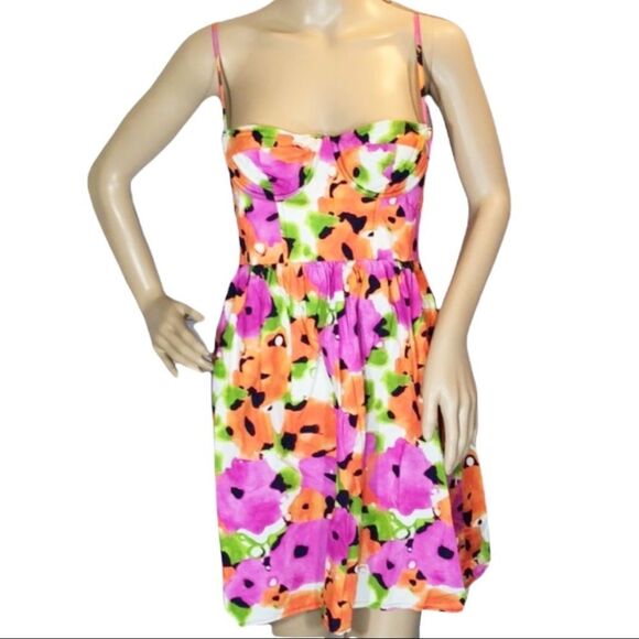 Moda International Colorful Mod Lowcut Sundress 4 - Picture 1 of 16